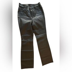Newport News Women's charcoal Straight Leg leather Pants Size 6​